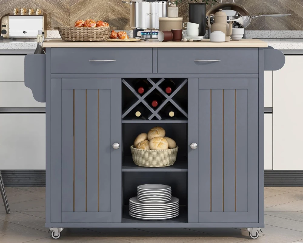 portable kitchen island with storage